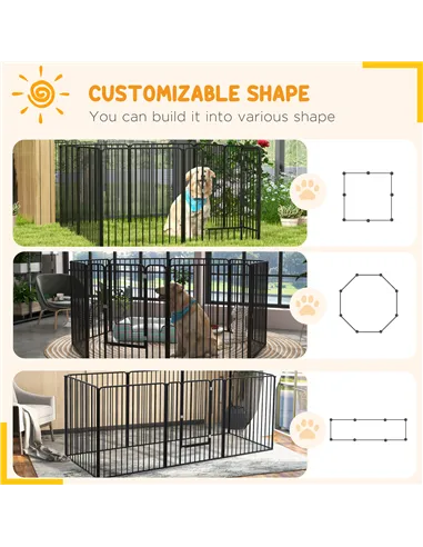 PawHut 100cm 8 Panels Heavy Duty Dog Pen, Pet Playpen for Indoors, Outdoors, Small, Medium, Large Dogs