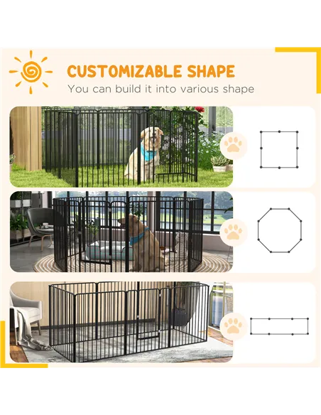 PawHut 100cm 8 Panels Heavy Duty Dog Pen, Pet Playpen for Indoors, Outdoors, Small, Medium, Large Dogs
