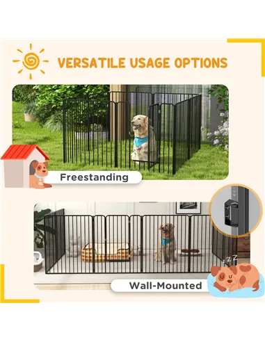 PawHut 100cm 8 Panels Heavy Duty Dog Pen, Pet Playpen for Indoors, Outdoors, Small, Medium, Large Dogs