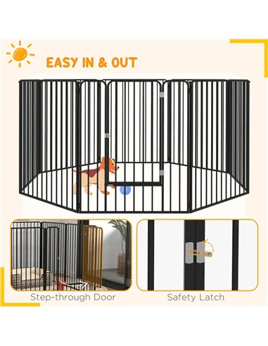 PawHut 100cm 8 Panels Heavy Duty Dog Pen, Pet Playpen for Indoors, Outdoors, Small, Medium, Large Dogs