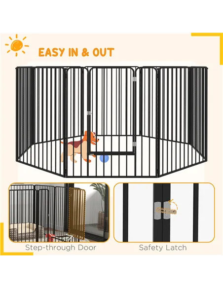 PawHut 100cm 8 Panels Heavy Duty Dog Pen, Pet Playpen for Indoors, Outdoors, Small, Medium, Large Dogs