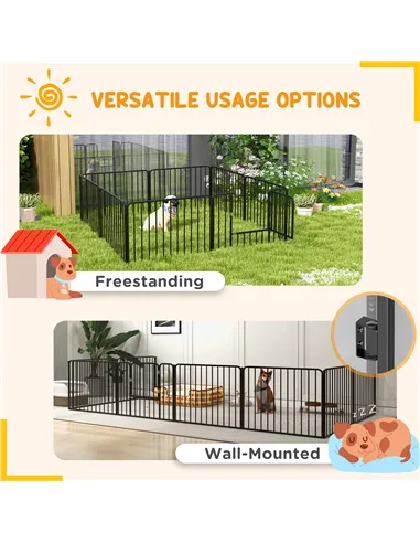 PawHut 60cm 8 Panels Heavy Duty Dog Pen, Pet Playpen for Indoors, Outdoors, Small Dogs