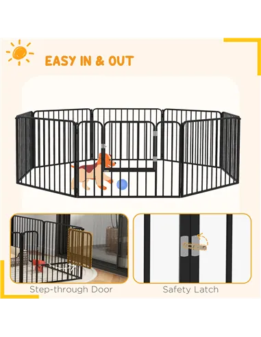 PawHut 60cm 8 Panels Heavy Duty Dog Pen, Pet Playpen for Indoors, Outdoors, Small Dogs