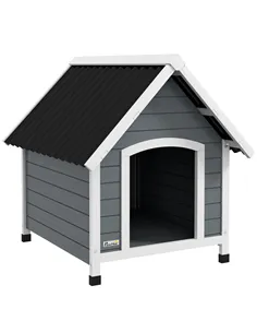 PawHut Outdoor Dog Kennel, Wooden Dog House, with Removable Floor, Anti-Corrosion Wood, for Medium Dogs,  82H x 75W x 88Dcm