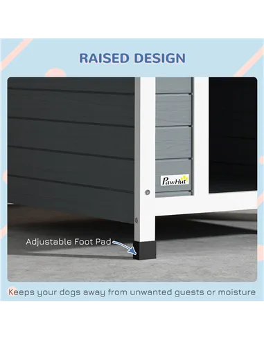 PawHut Outdoor Dog Kennel, Wooden Dog House, with Removable Floor, Anti-Corrosion Wood, for Medium Dogs,  82H x 75W x 88Dcm