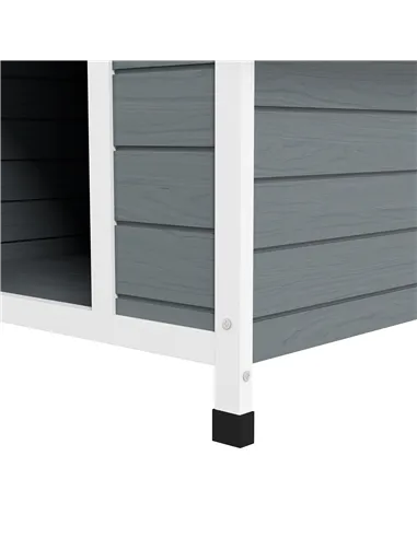 PawHut Outdoor Dog Kennel, Wooden Dog House, with Removable Floor, Anti-Corrosion Wood, for Large Dogs, 106.5H x 110W x 98Dcm