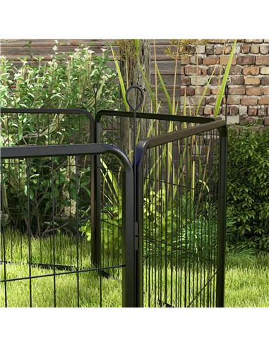 PawHut Steel 8 Panel Dog pen Pet Puppy PlayPen Grey