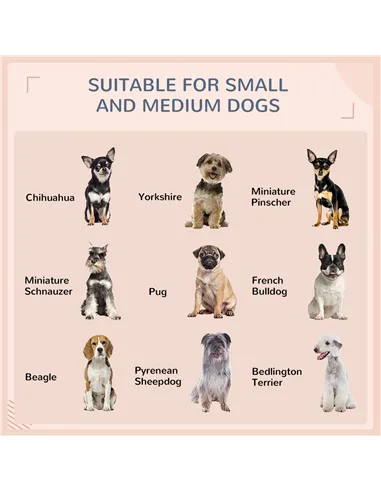 PawHut Extendable Elevated Dog Bed, Rattan Dog House, with Water-Resistant Roof, Removable Cushion, Cream