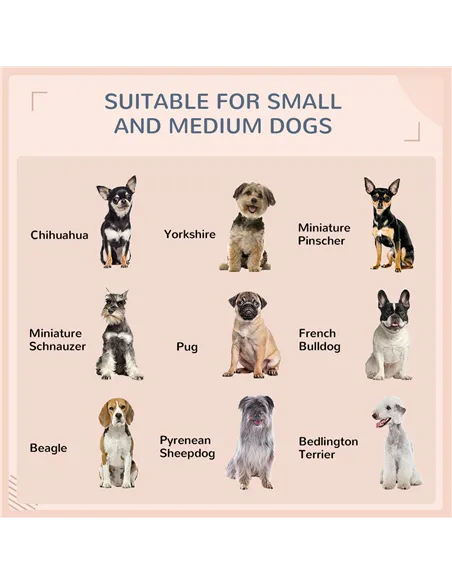 PawHut Extendable Elevated Dog Bed, Rattan Dog House, with Water-Resistant Roof, Removable Cushion, Cream
