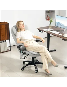 HOMCOM 6-Point Massage Office Chair with Seat Heated for Home Office, PU Leather High Back Executive Desk Chair with Adjustable  2