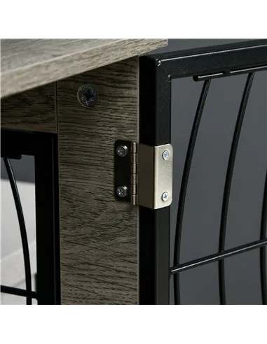 PawHut Indoor Dog Crate Furniture End Table w/ Plush Washable Cushion, Lockable Door, for Medium Dogs