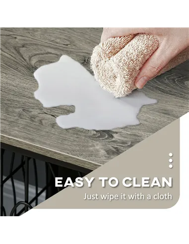 PawHut Dog Crate Furniture End Table w/ Plush Washable Cushion, Lockable Door, for Large Dogs