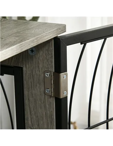 PawHut Dog Crate Furniture End Table w/ Plush Washable Cushion, Lockable Door, for Large Dogs