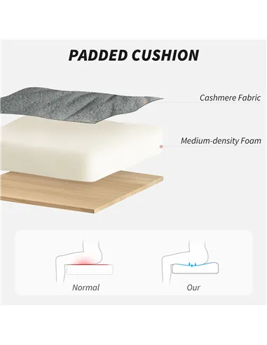 HOMCOM 91-99cm Sherpa Fleece Office Chair - Grey