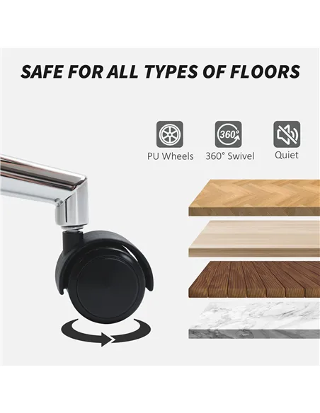 HOMCOM 91-99cm Sherpa Fleece Office Chair - Grey