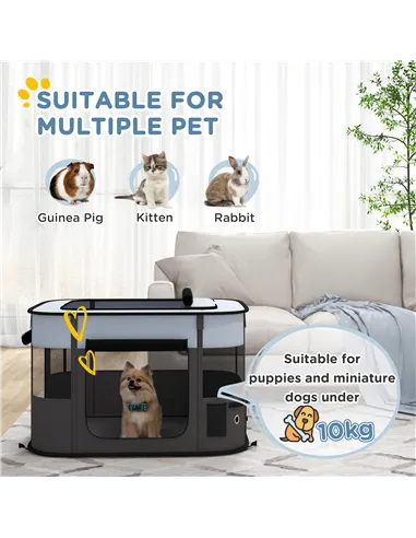 PawHut Foldable Dog Pen with Storage Bag for Indoor/Outdoor Use - Grey