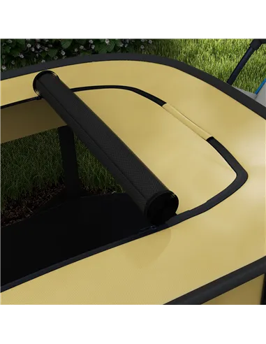 PawHut Foldable Dog Pen with Storage Bag for Indoor/Outdoor Use, Portable Pet playpen, with Ground Stakes - Yellow