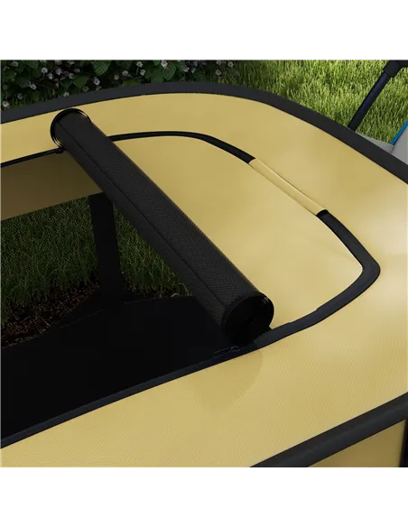 PawHut Foldable Dog Pen with Storage Bag for Indoor/Outdoor Use, Portable Pet playpen, with Ground Stakes - Yellow
