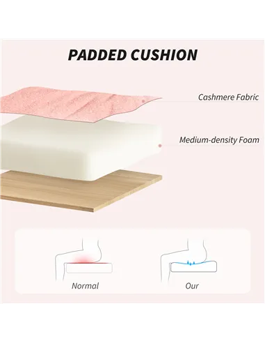 HOMCOM 91-99cm Sherpa Fleece Office Chair - Pink