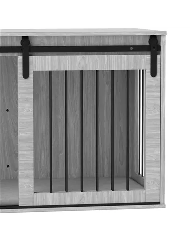 PawHut 118cm Dog Crate Furniture with Removable Cushion for Extra Large Dogs - Grey