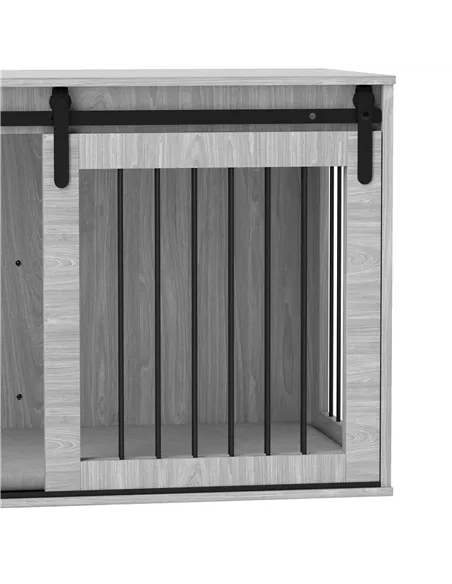 PawHut 118cm Dog Crate Furniture with Removable Cushion for Extra Large Dogs - Grey