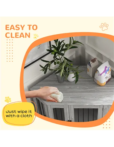 PawHut Dog Crate Furniture Side Table, with Cushion, 122 x 61 x 71cm - Grey