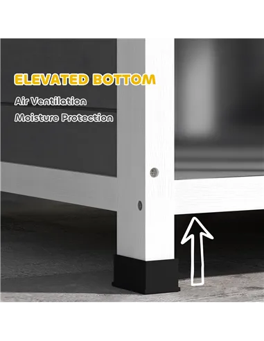 PawHut Wooden Dog Kennel with Removable Floor, Asphalt and Openable Roof, Giant Window for Large Dogs, Charcoal Grey