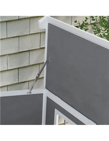 PawHut Wooden Dog Kennel with Removable Floor, Asphalt and Openable Roof, Giant Window for Large Dogs, Charcoal Grey