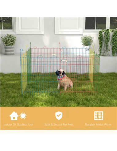 PawHut Pet Playpen Crate, with Eight Panels, Door, for Indoors and Outdoors, 60H x Φ156cm