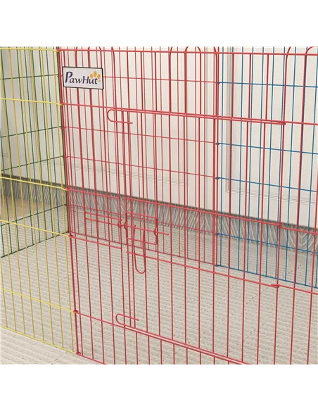 PawHut Pet Playpen Crate, with Eight Panels, Door, for Indoors and Outdoors, 60H x Φ156cm
