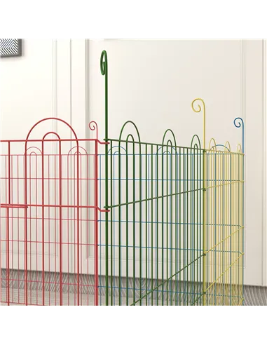 PawHut Pet Playpen Crate, with Eight Panels, Door, for Indoors and Outdoors, 60H x Φ156cm