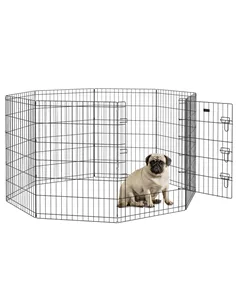 PawHut 8 Panel DIY Dog Pen with Door, for Dogs, Small Animals, Indoor/Outdoor Use, 91cm High