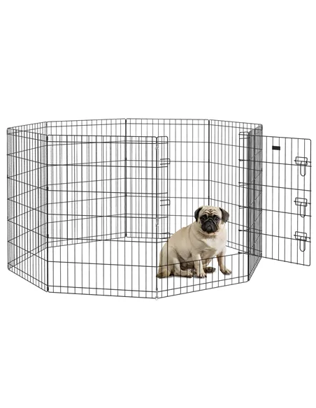 PawHut 8 Panel DIY Dog Pen with Door, for Dogs, Small Animals, Indoor/Outdoor Use, 91cm High