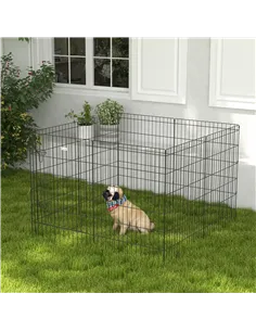 PawHut 8 Panel DIY Dog Pen with Door, for Dogs, Small Animals, Indoor/Outdoor Use, 91cm High 2