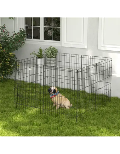 PawHut 8 Panel DIY Dog Pen with Door, for Dogs, Small Animals, Indoor/Outdoor Use, 91cm High