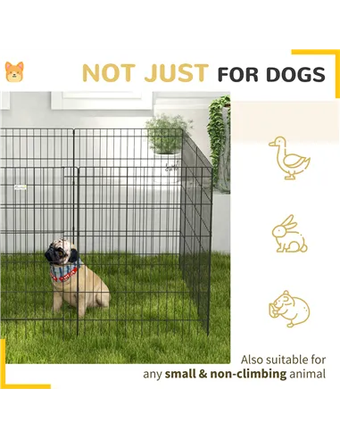 PawHut 8 Panel DIY Dog Pen with Door, for Dogs, Small Animals, Indoor/Outdoor Use, 91cm High
