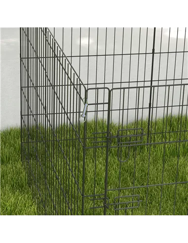 PawHut 8 Panel DIY Dog Pen with Door, for Dogs, Small Animals, Indoor/Outdoor Use, 91cm High