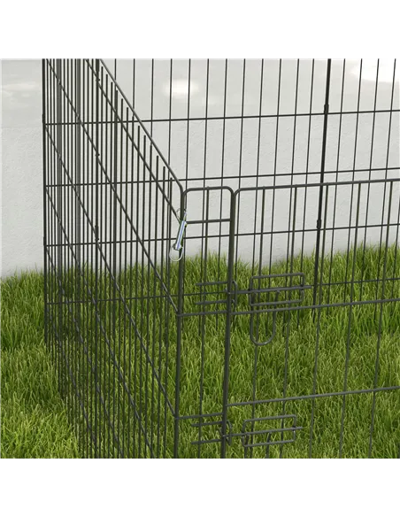 PawHut 8 Panel DIY Dog Pen with Door, for Dogs, Small Animals, Indoor/Outdoor Use, 91cm High