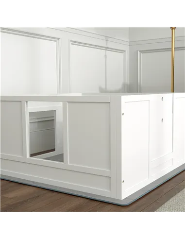 PawHut Whelping Box for Dogs with Whelping Pad, Adjustable Entrance, Non-slip Foot Pads, for Medium Dogs, 100 x 96cm