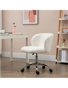 HOMCOM Office Chair with Adjustable Height and Wheels - White 2