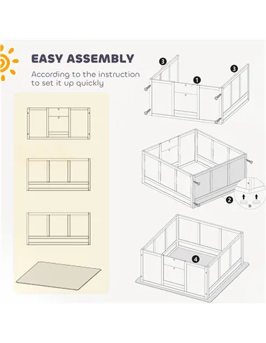 PawHut Whelping Box for Dogs with Whelping Pad, Adjustable Entrance, Non-slip Foot Pads, for Large Dogs, 124 x 120cm