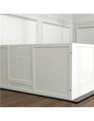 PawHut Whelping Box for Dogs with Whelping Pad, Adjustable Entrance, Non-slip Foot Pads, for Large Dogs, 124 x 120cm