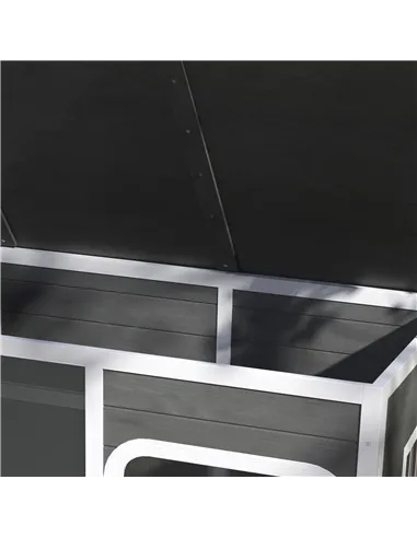 PawHut Wooden Outdoor Dog House, with Asphalt Openable Top, Removable Floor, Clear Front Panel, Curtain, 103 x 77 x 83cm