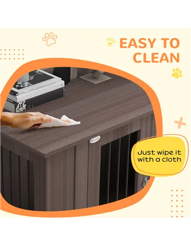 PawHut Dog Crate Table for Medium and Large Dogs with Magnetic Door for Indoor Use, 116 x 60 x 87 cm, Purple