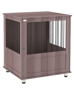 PawHut Dog Crate Table for Medium and Large Dogs with Magnetic Door for Indoor Use, 60 x 55 x 70 cm, Purple