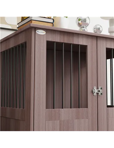 PawHut Dog Crate Table for Medium and Large Dogs with Magnetic Door for Indoor Use, 85 x 55 x 75 cm, Purple