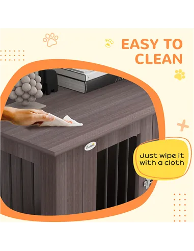 PawHut Dog Crate Table for Medium and Large Dogs with Magnetic Door for Indoor Use, 95 x 55 x 75 cm, Purple