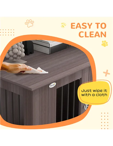 PawHut Dog Crate Table for Medium and Large Dogs with Magnetic Door for Indoor Use, 95 x 55 x 75 cm, Purple