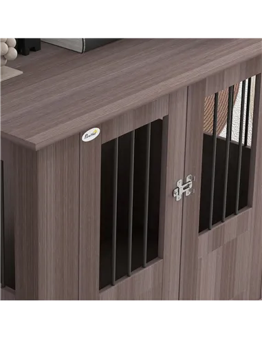 PawHut Dog Crate Table for Medium and Large Dogs with Magnetic Door for Indoor Use, 95 x 55 x 75 cm, Purple