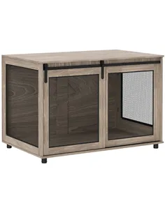 PawHut Dog Crate Furniture with Sliding Door for XL Dogs, Brown